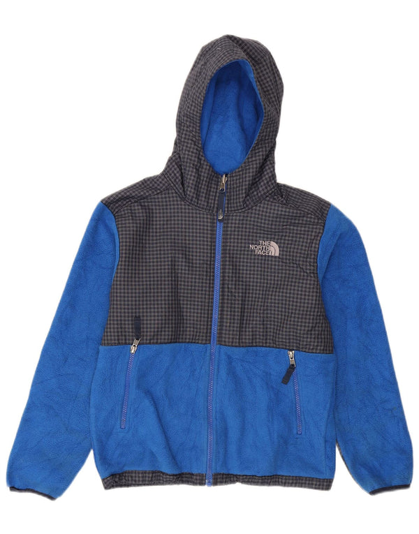 Giacca in pile con cappuccio The North Face da ragazzo 10-11 anni a quadri blu medio
