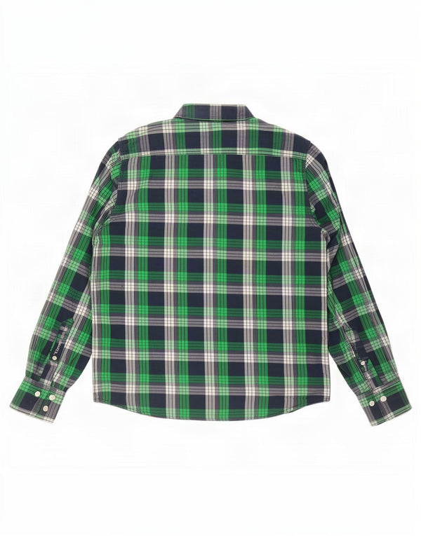Superdry Slim Fit skjorte til mænd XL grøn plaid bomuld
