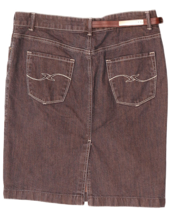 Gonna Trussardi Donna Denim IT 46 Large W34 Cotone Marrone