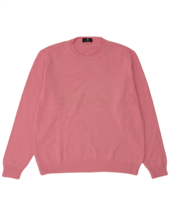 Marks & Spencer Herre Blue Harbor Crew Neck Jumper Sweater Large Pink