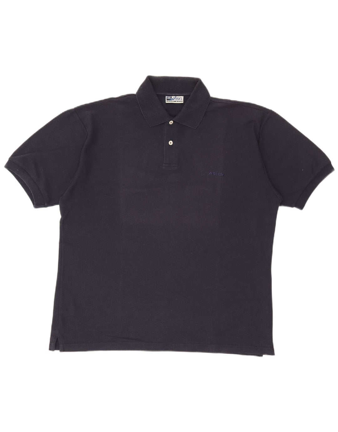 ASICS Mens Polo Shirt Large Navy Blue Cotton