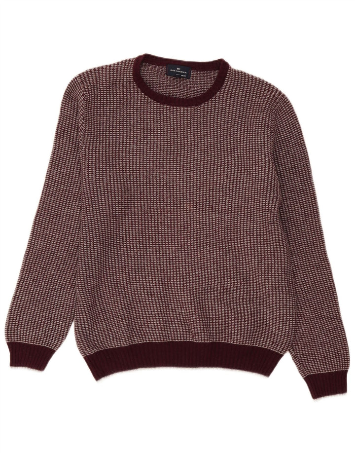 Marks & Spencer Pull à col rond pour homme en laine bordeaux moyen