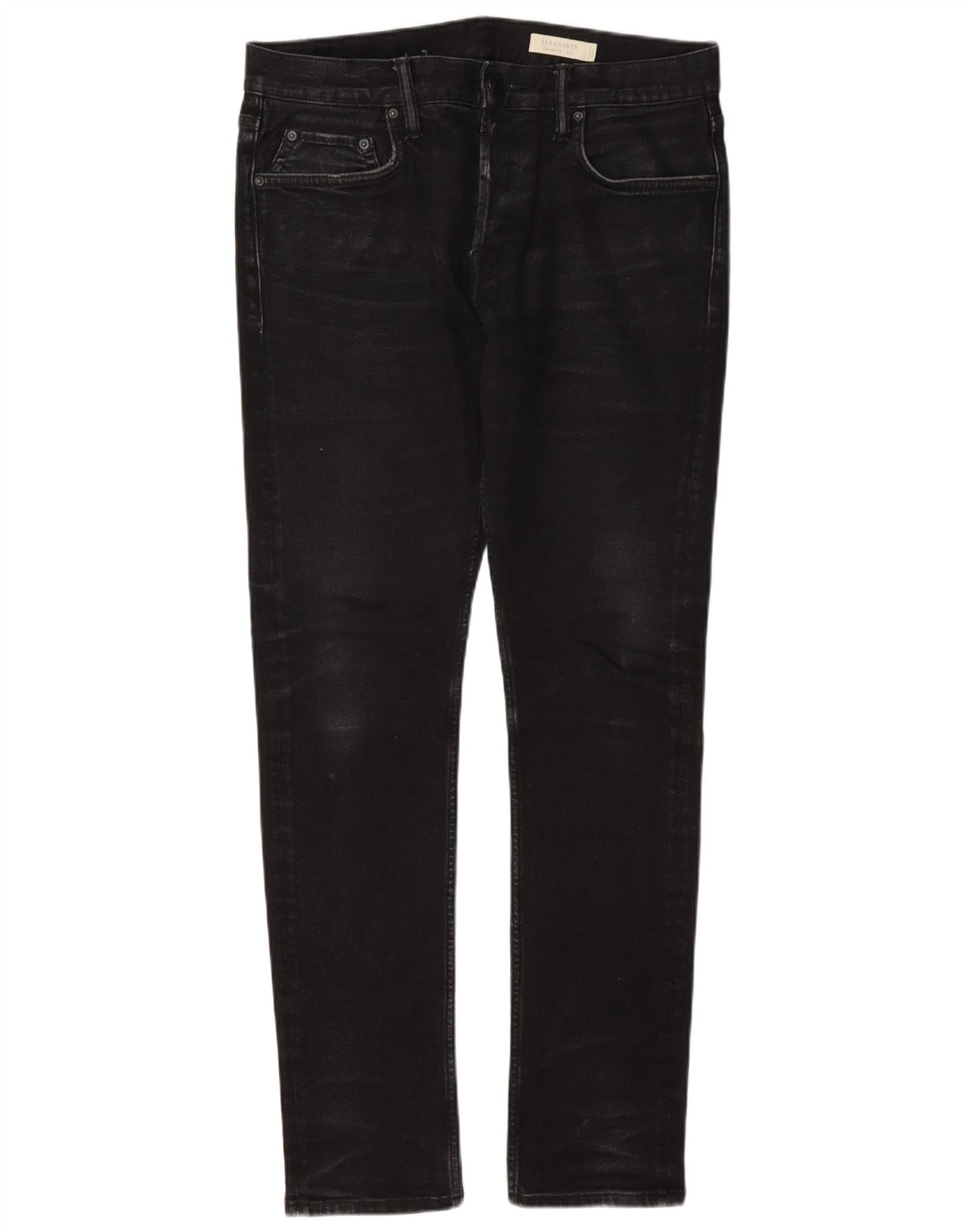 All Saints Mens Cigarette Slim Jeans W32 L32 Grey Cotton
