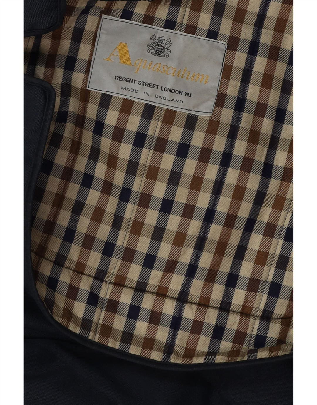 Aquascutum Mens Overcoat UK 40 Large Navy Blue