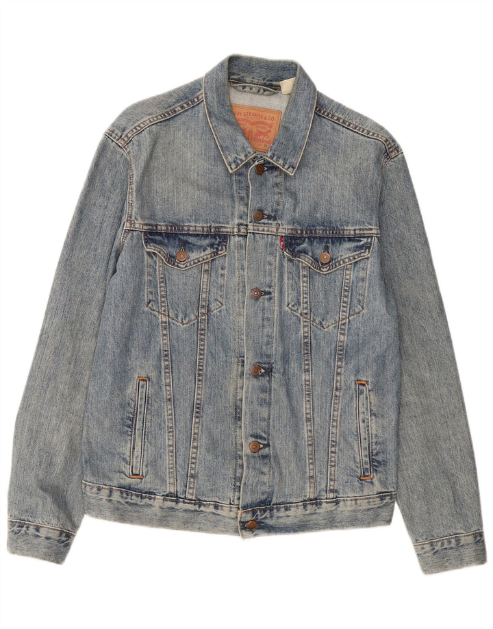 LEVI'S Mens Denim Jacket UK 38 Medium Blue Cotton
