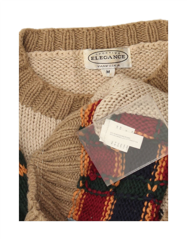 Elegance Mens Crew Neck Jumper Sweater Medium Multicoloured Novelty