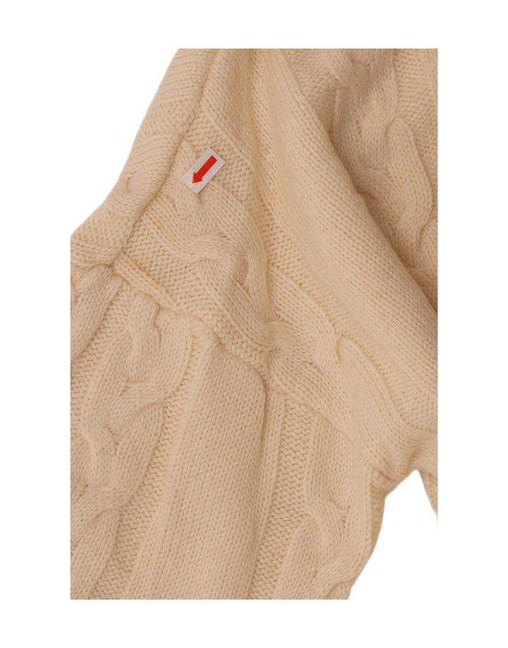 VINTAGE Womens Oversized Zip Neck Jumper Sweater UK 14 Medium Off White Vintage Vintage and Second-Hand Vintage from Messina Hembry 