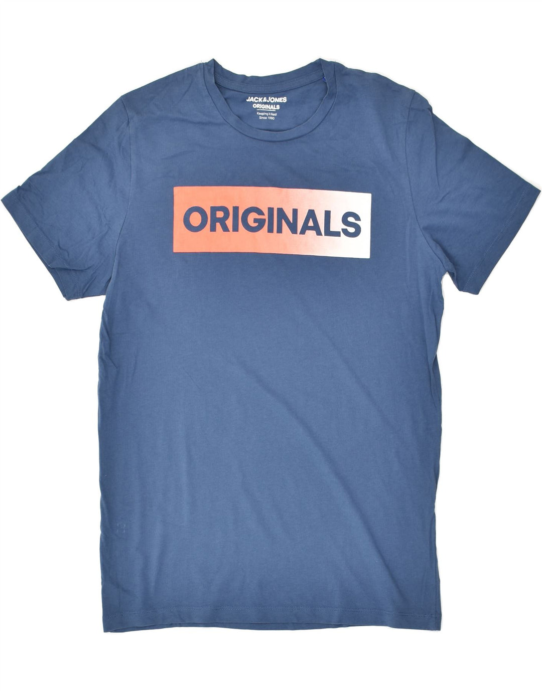 JACK & JONES Mens Graphic T-Shirt Top Medium Navy Blue Cotton | Vintage Jack & Jones | Thrift | Second-Hand Jack & Jones | Used Clothing | Messina Hembry 