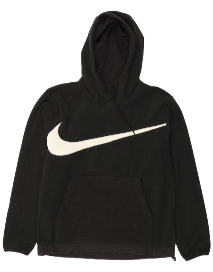 Nike Mens Graphic Hooded Fleece Jumper Medium Black Polyester
