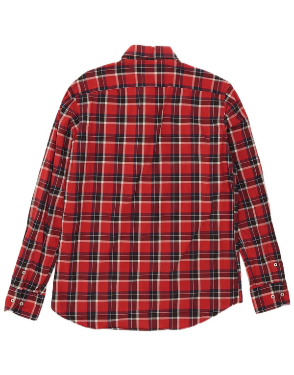 Massimo Dutti Mens Casual Fit Flannel Shirt Large Red Check