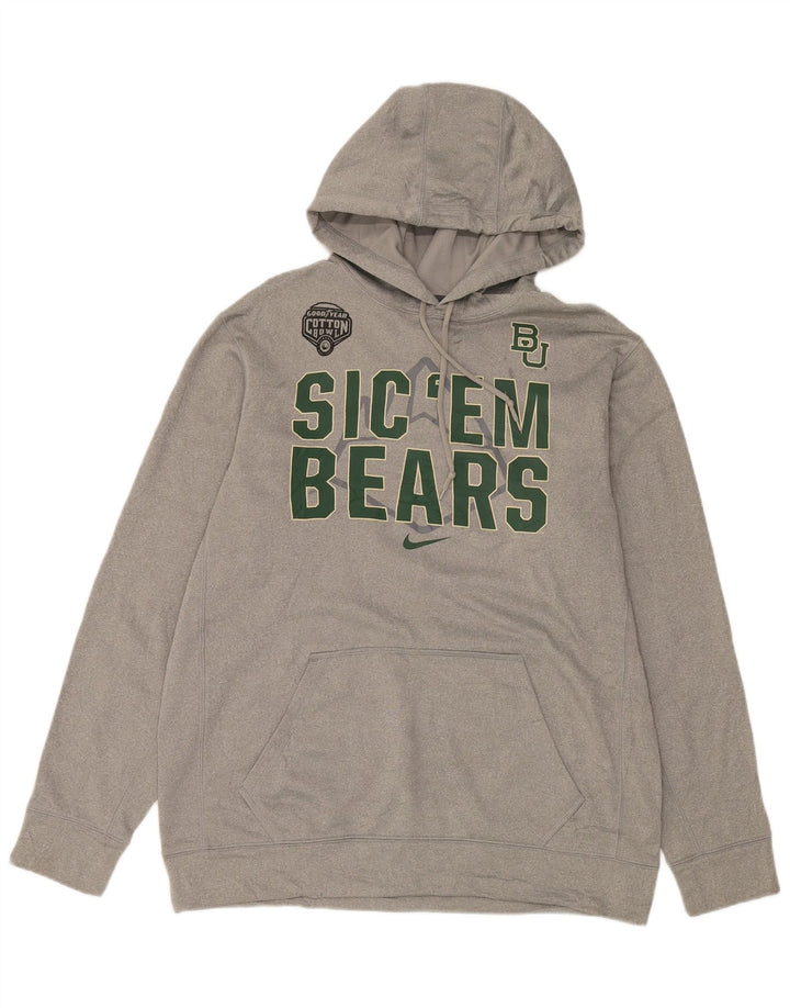 Nike Mens Baylor Bears Graphic Hoodie Jumper Large Grey Polyester