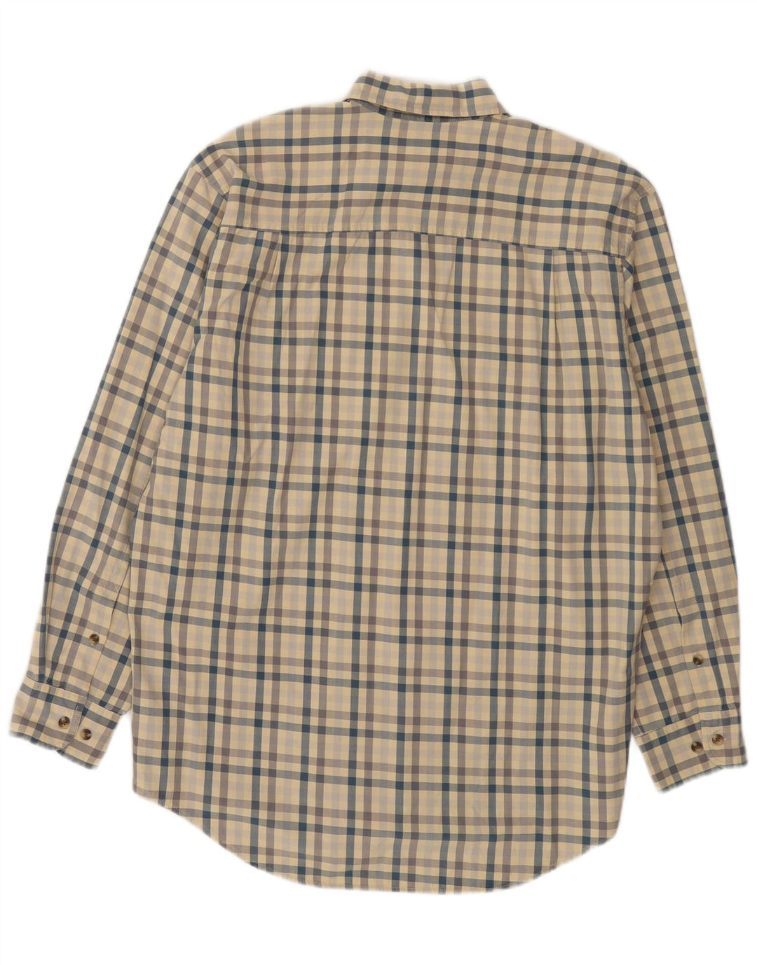 Timberland Mens Shirt Medium Beige Gingham Cotton