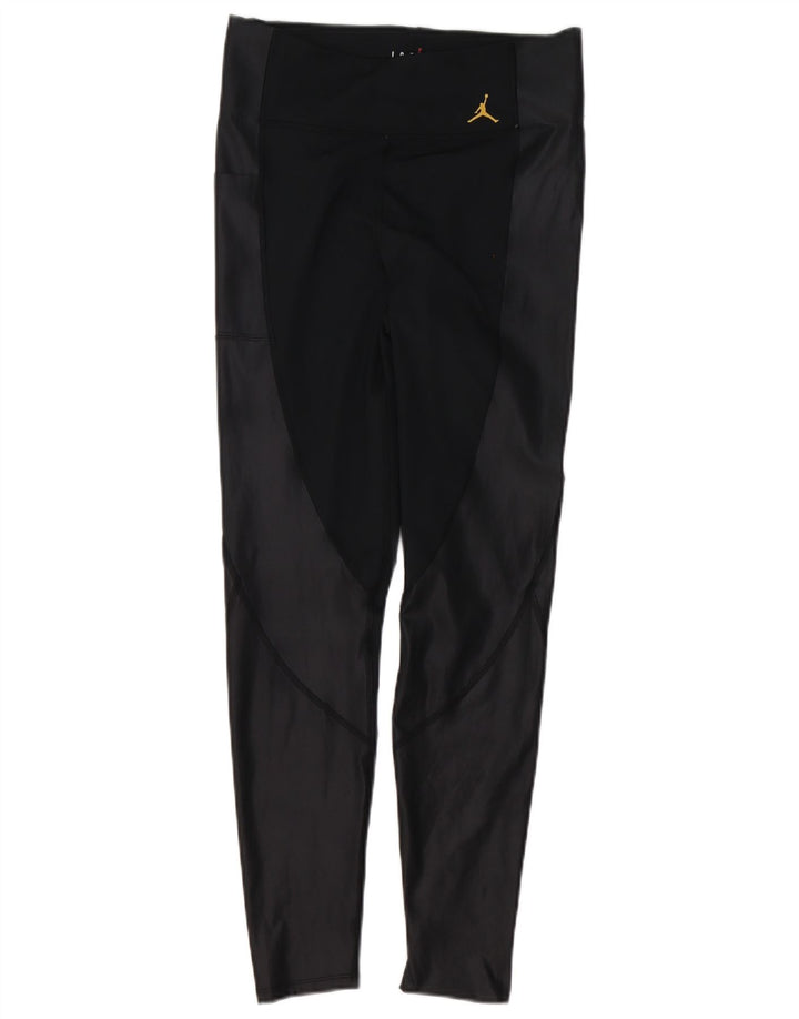 Jordan Womens Tight Fit Leggings UK 12 Medium Black Colourblock Polyester