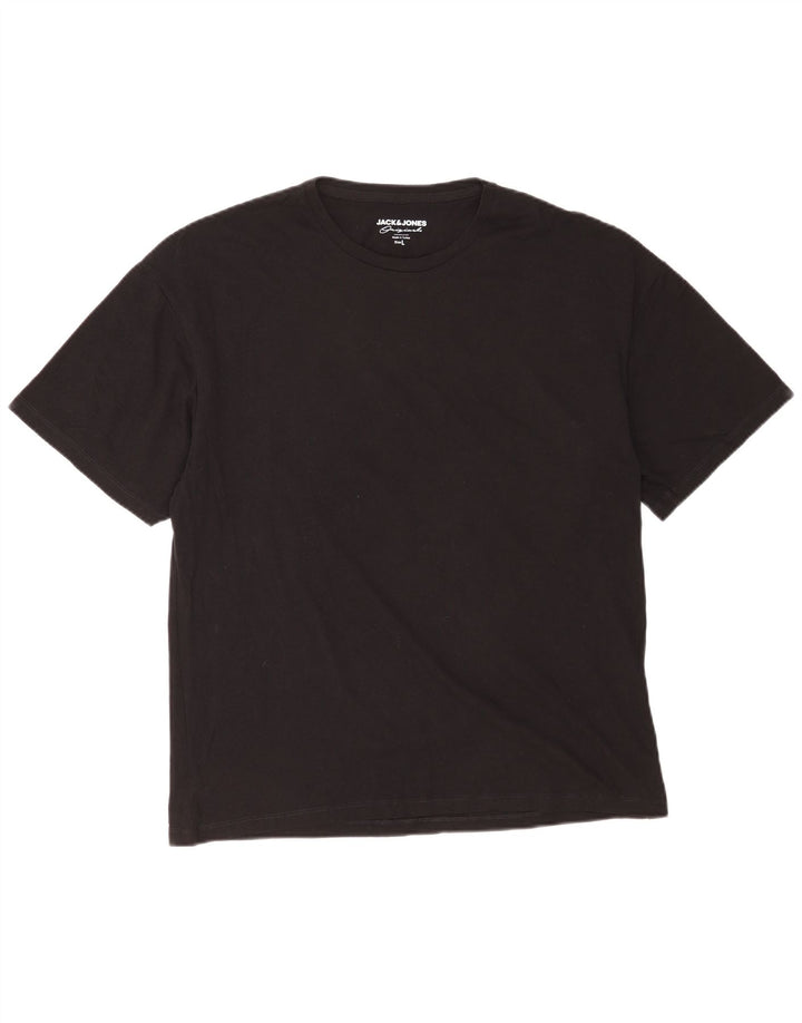 Jack & Jones Mens Graphic T-Shirt Top Large Black