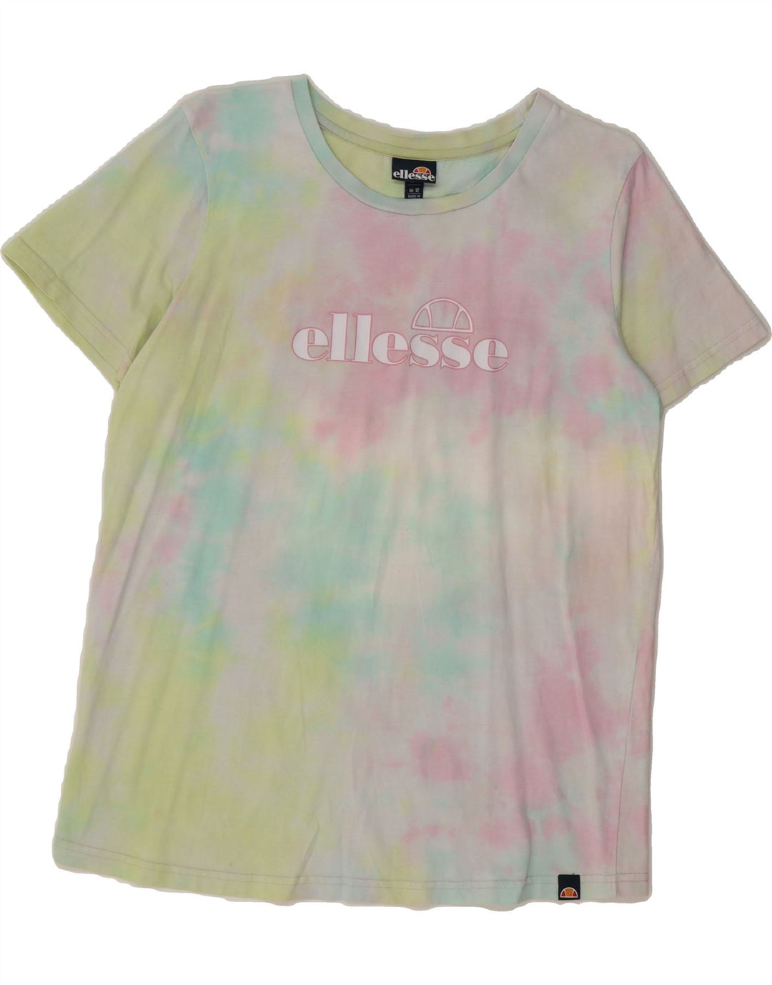 ELLESSE Womens Graphic T-Shirt Top UK 12 Medium Multicoloured Tie Dye Vintage Ellesse and Second-Hand Ellesse from Messina Hembry 