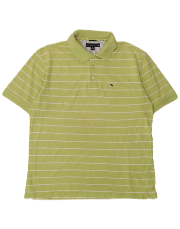 Polo Tommy Hilfiger Hombre Algodón A Rayas Verde Grande