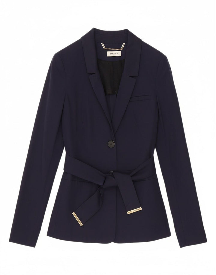 MAX & CO. Womens 2 Button Blazer Jacket UK 4 XS Navy Blue Cupro Vintage Max & Co. and Second-Hand Max & Co. from Messina Hembry 
