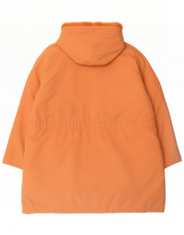 Vintage Womens Hooded Oversized Parka Jacket UK 22 3XL Orange