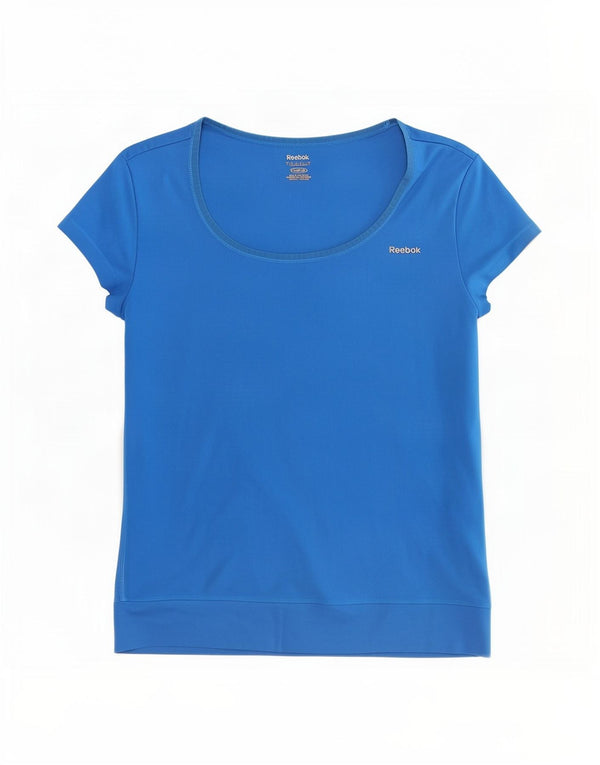 Reebok Damen T-Shirt Top UK 8/10 Small Blau Polyester