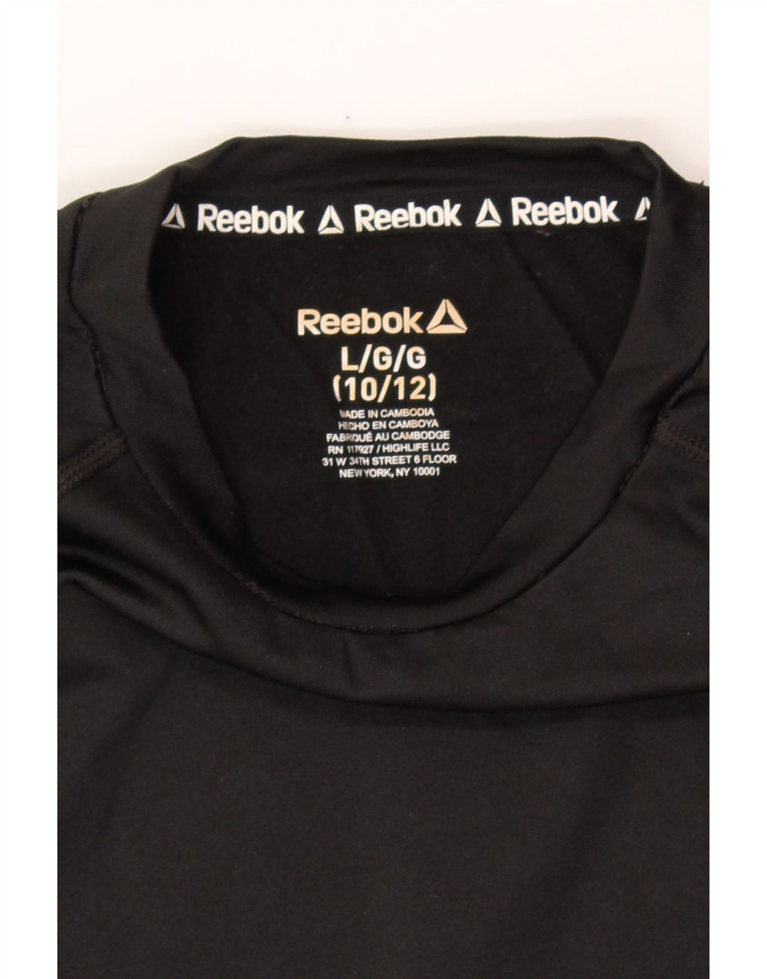 REEBOK Girls Graphic Top Long Sleeve 10-11 Years Medium Black Polyester Vintage Reebok and Second-Hand Reebok from Messina Hembry 