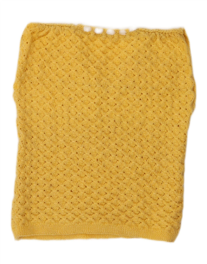 VINTAGE Womens Vest Tank Top UK 12 Medium Yellow Vintage Vintage and Second-Hand Vintage from Messina Hembry 