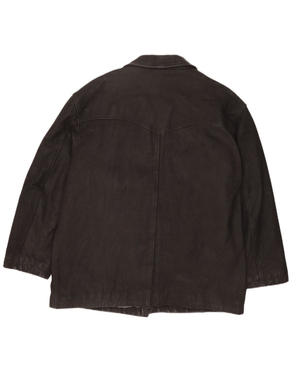 veste en cuir homme vintage UK 42 XL Noir