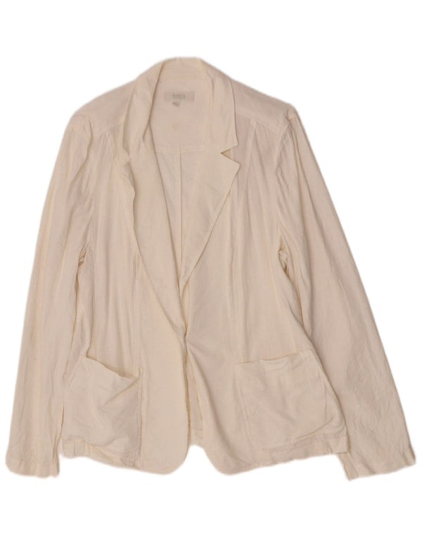 Marks & Spencer Chaqueta tipo blazer con 1 botón para mujer UK 40 XL Blanco