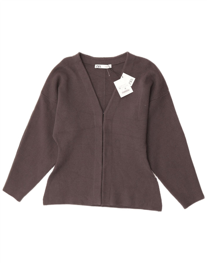 Zara Womens Cardigan Sweater UK 12 Medium Grey Viscose