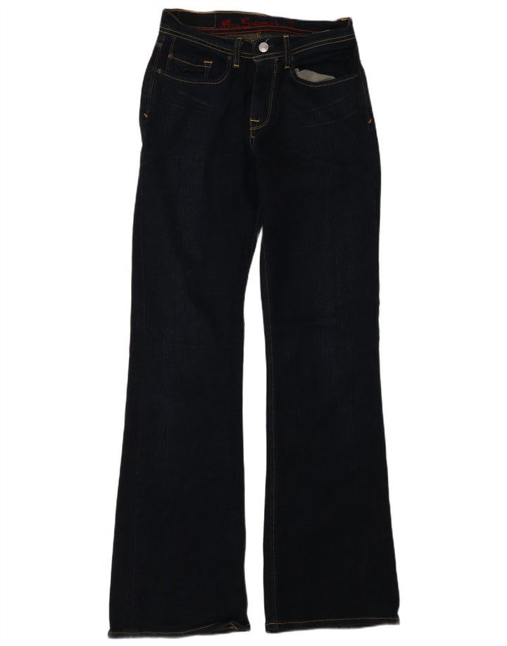 Ben Sherman Womens Bootcut Jeans W28 L32 Navy Blue Cotton