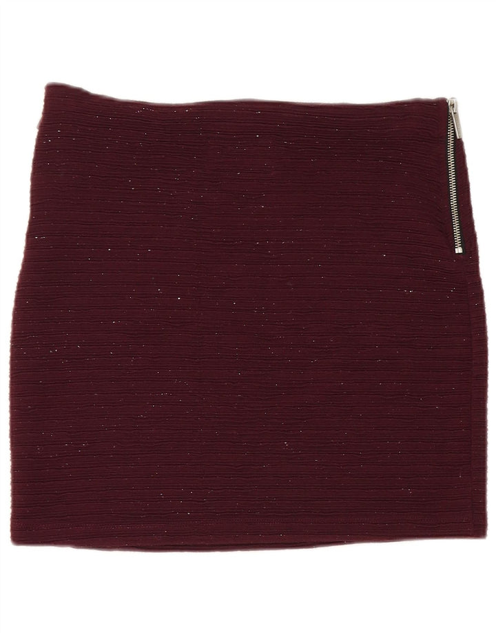 Superdry Mini-nederdel til kvinder Medium W30 Burgundy Flecked Polyester