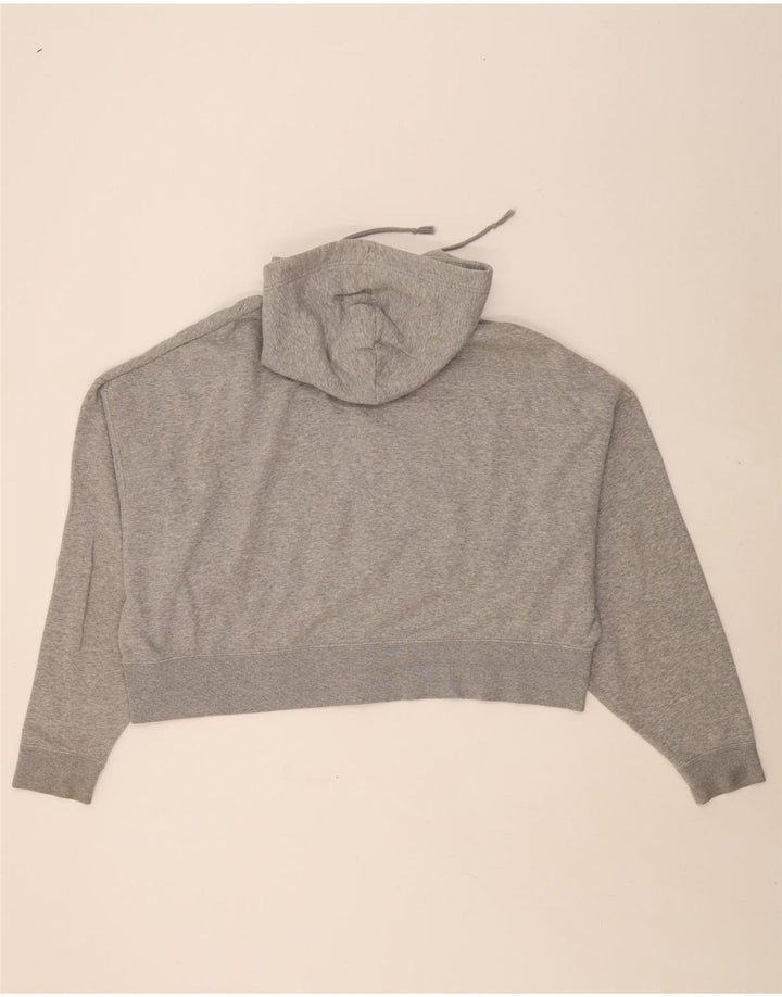 NIKE Womens Oversized Crop Zip Hoodie Sweater UK 14 Medium Grey Cotton Vintage Nike and Second-Hand Nike from Messina Hembry 