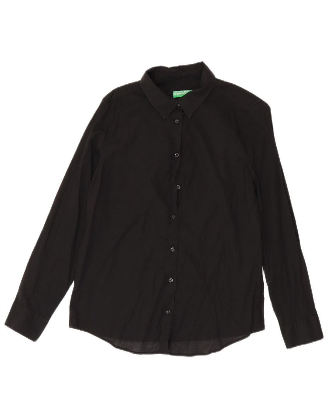 Benetton Womens Shirt UK 14 Medium Black