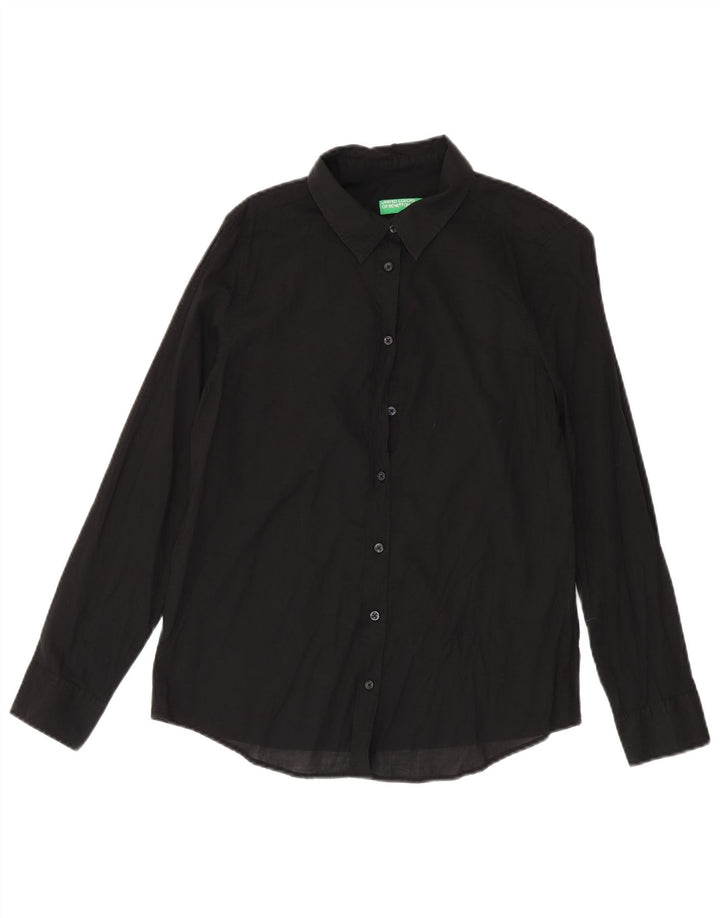 Benetton Womens Shirt UK 14 Medium Black