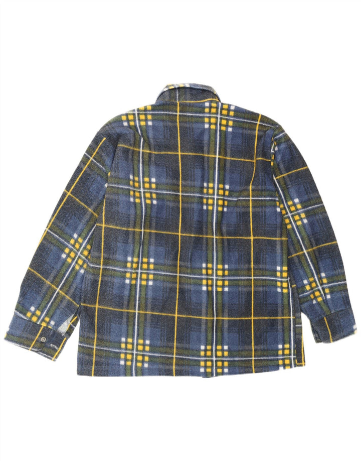 Vintage flannelskjorte til mænd, medium blå ternet