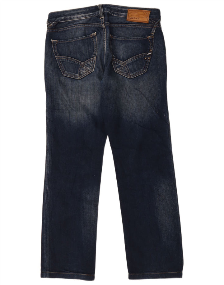 Gas Mens Straight Jeans W32 L34 Blue Cotton