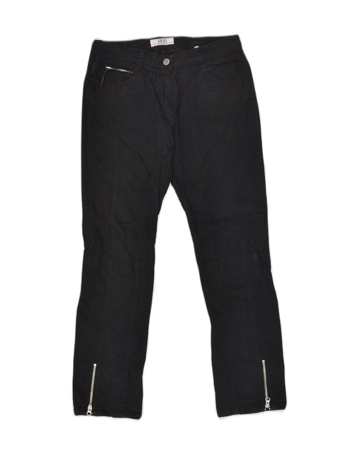CERRUTI Womens Casual Trousers W28 L29 Black Cotton | Vintage Cerruti | Thrift | Second-Hand Cerruti | Used Clothing | Messina Hembry 