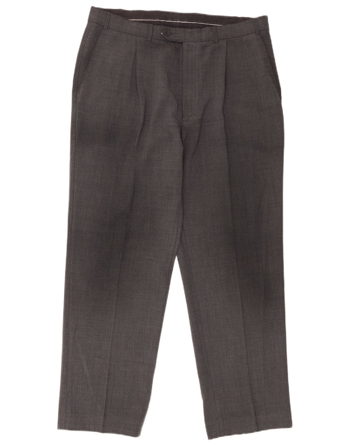 Marks & Spencer Mens Pegged Suit Trousers W34 L28 Grey