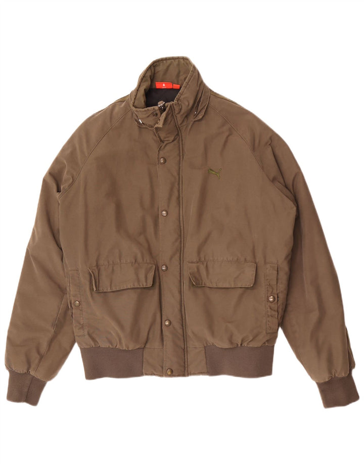 Puma Herren Bomberjacke UK 40 Large Khaki Baumwolle