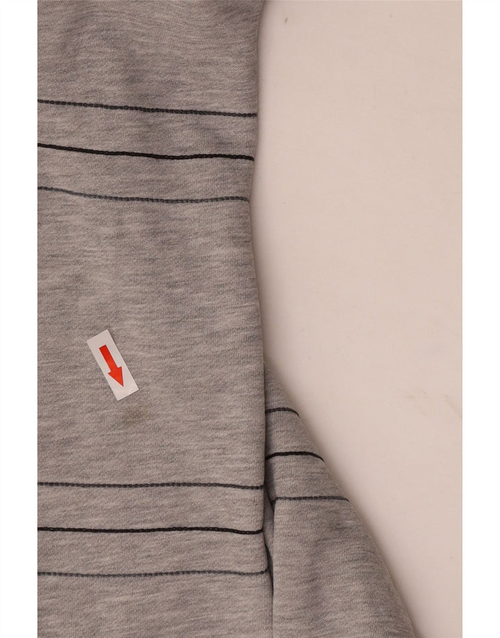 Adidas Mens Sweatshirt Jumper Large Grey Striped Cotton