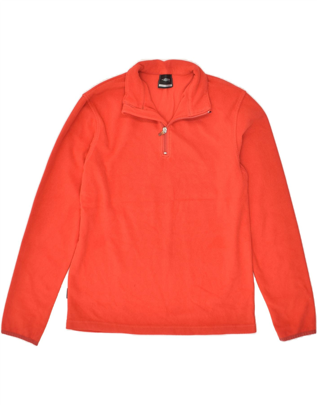 UMBRO Womens Zip Neck Fleece Jumper UK 14 Medium  Red Polyester Vintage Umbro and Second-Hand Umbro from Messina Hembry 