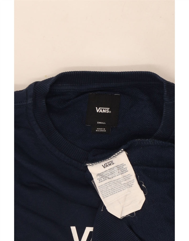 Vans Mens Sweatshirt Jumper Small Navy Blue Cotton