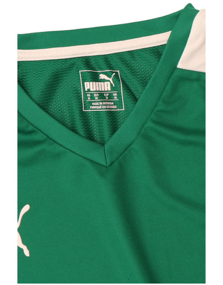 Puma Mens Graphic T-Shirt Top Medium Green Colourblock