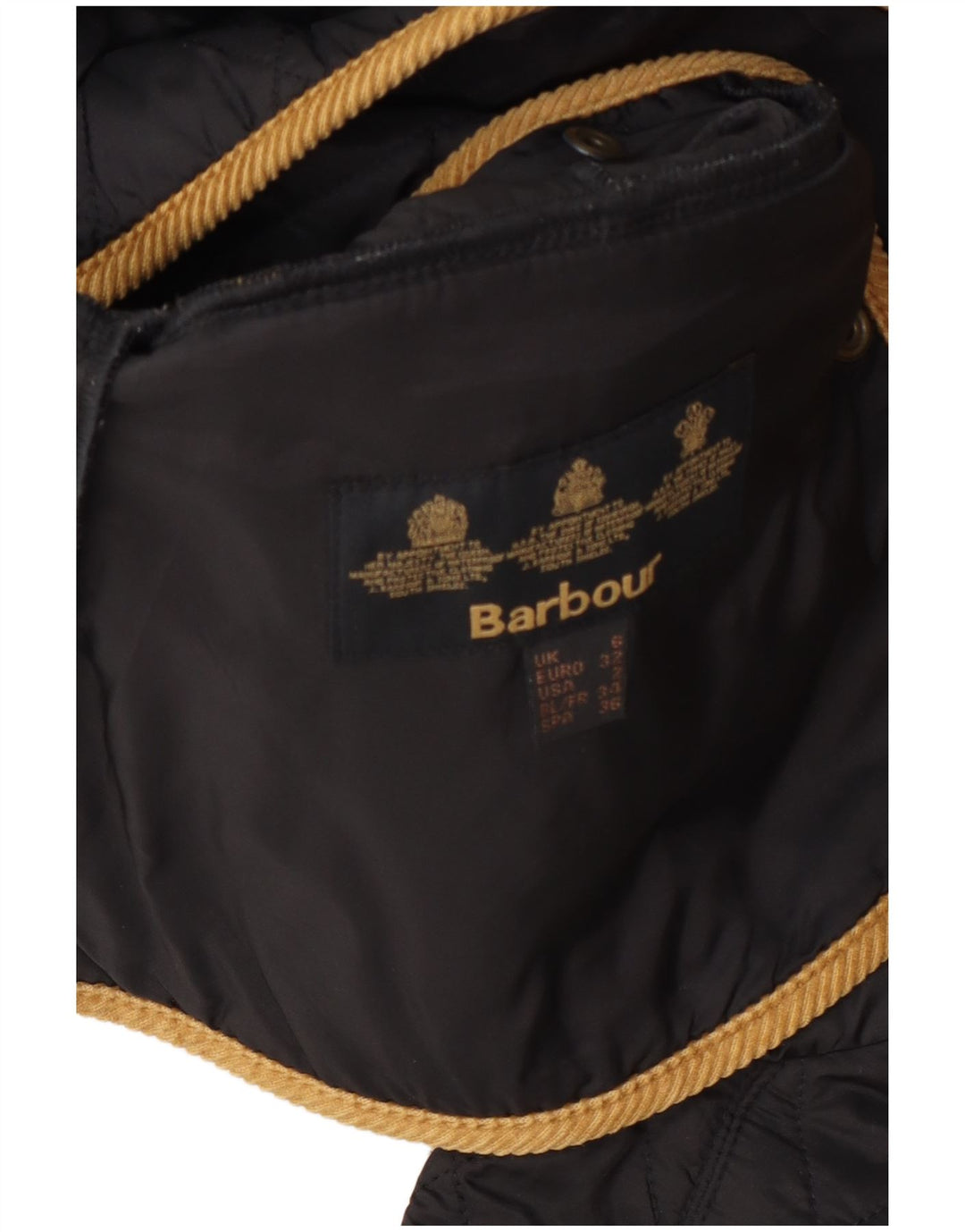Женская стеганая куртка Barbour UK 6 XS серая с цветными блоками из полиамида