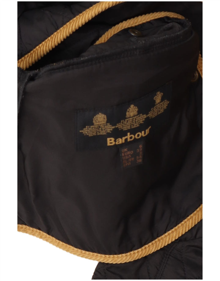 Женская стеганая куртка Barbour UK 6 XS серая с цветными блоками из полиамида