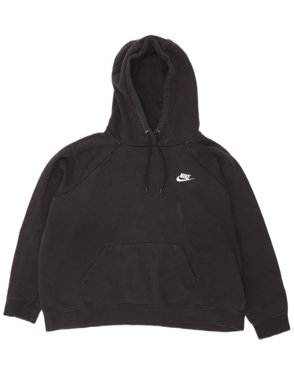Felpa con cappuccio Nike da donna, vestibilità rilassata, UK 18 XL, cotone nero