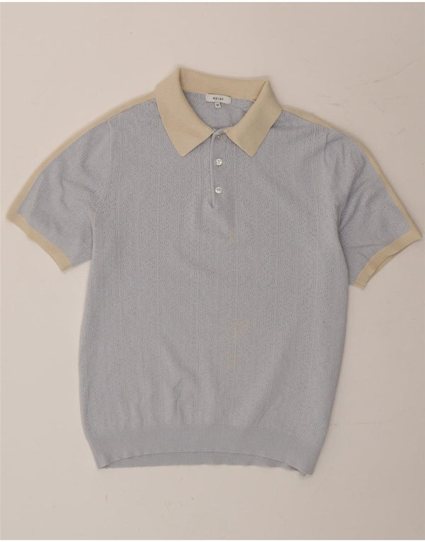 Reiss Kortærmet Herre Polo Neck sweater Medium Blue Colourblock