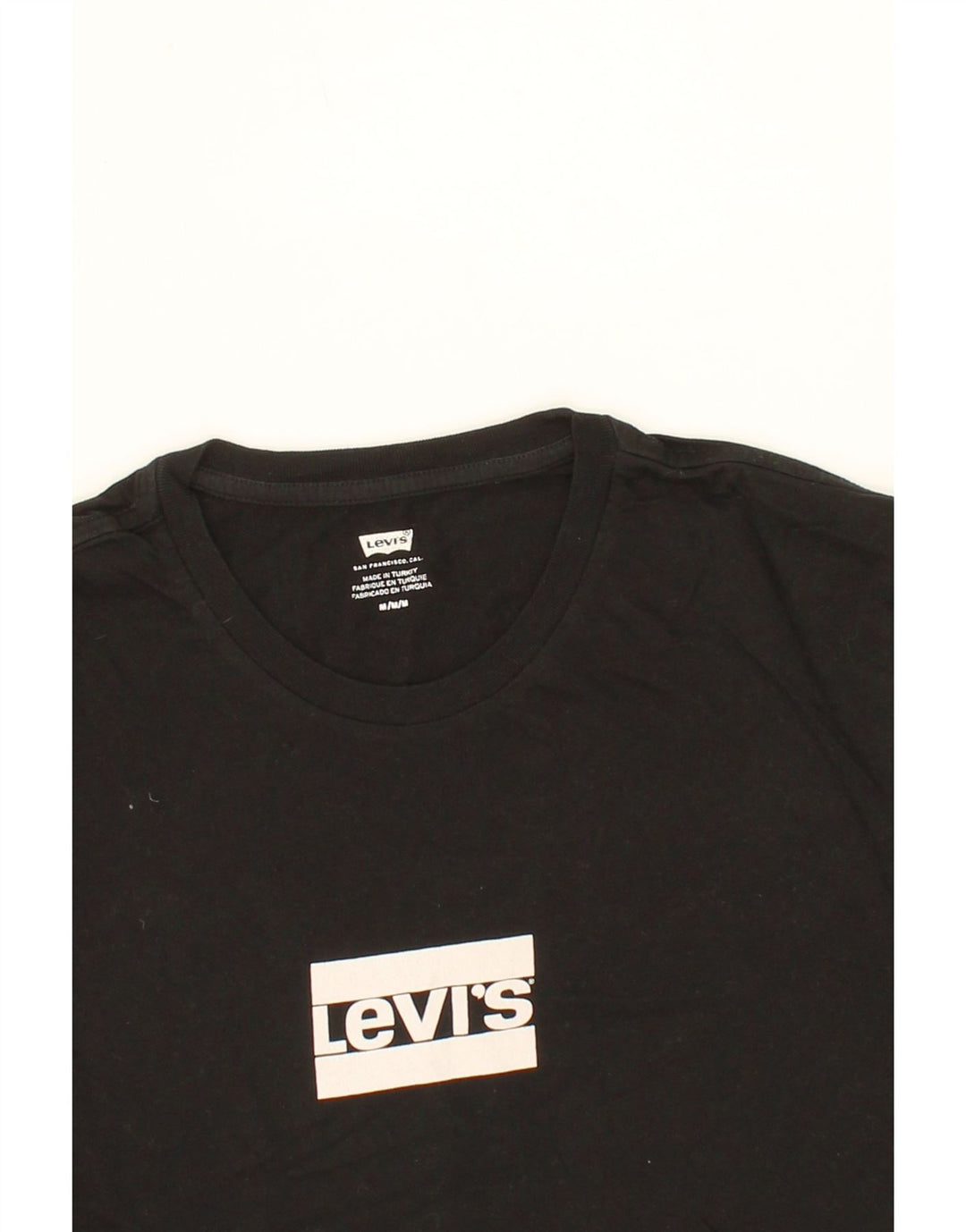 LEVI'S Mens Graphic T-Shirt Top Medium Black Cotton Vintage Levi's and Second-Hand Levi's from Messina Hembry 
