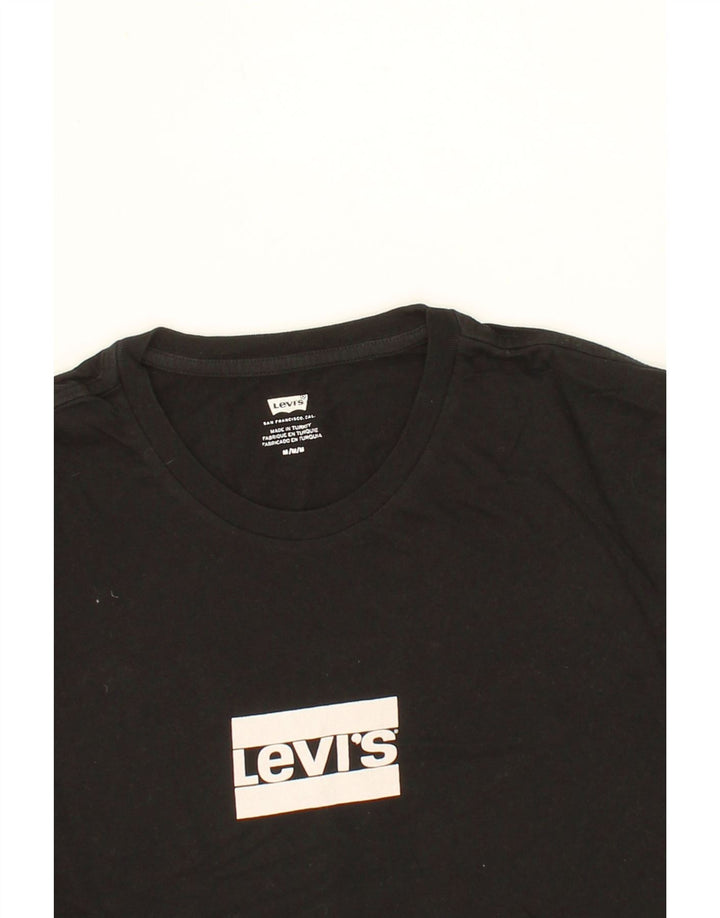 LEVI'S Mens Graphic T-Shirt Top Medium Black Cotton Vintage Levi's and Second-Hand Levi's from Messina Hembry 