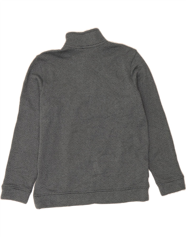 EDDIE BAUER Mens Button Neck Sweatshirt Jumper Large Grey Chevron Vintage Eddie Bauer and Second-Hand Eddie Bauer from Messina Hembry 