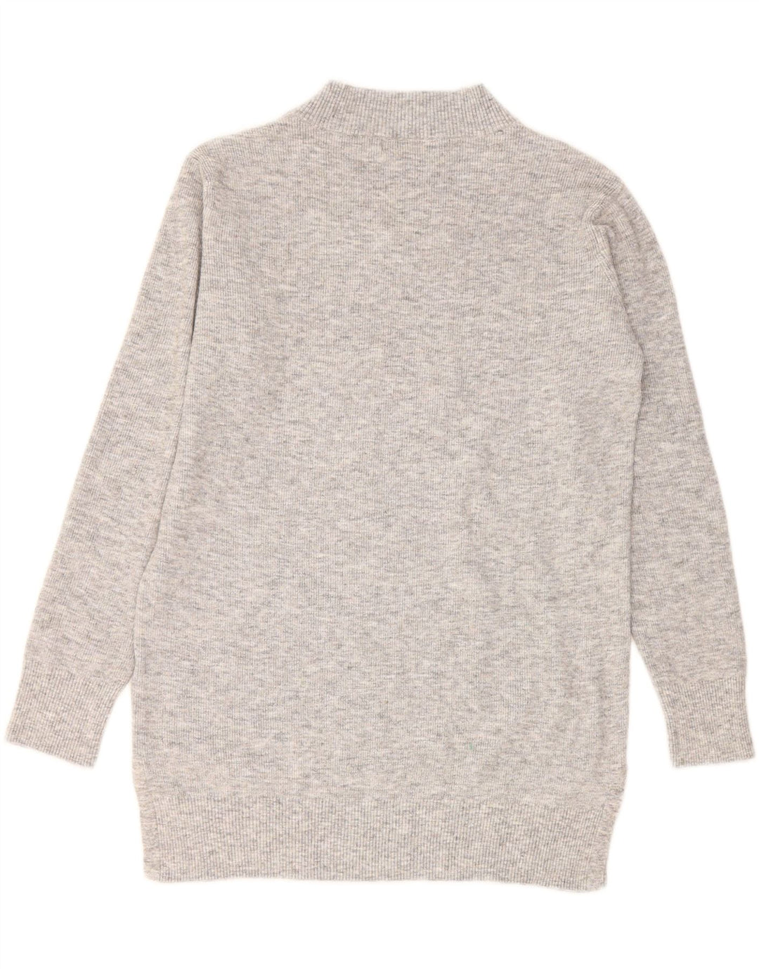 MARKS & SPENCER Womens V-Neck Jumper Sweater UK 14 Medium Grey Flecked Vintage Marks & Spencer and Second-Hand Marks & Spencer from Messina Hembry 